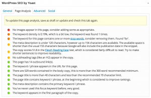 Yoast SEO Page Analysis 