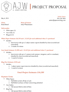 Freelance bid letter example